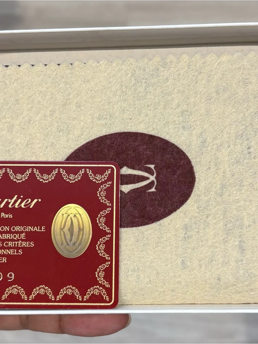 Cartier Burgundy Leather Long Wallet with Gold Corner Hardware
